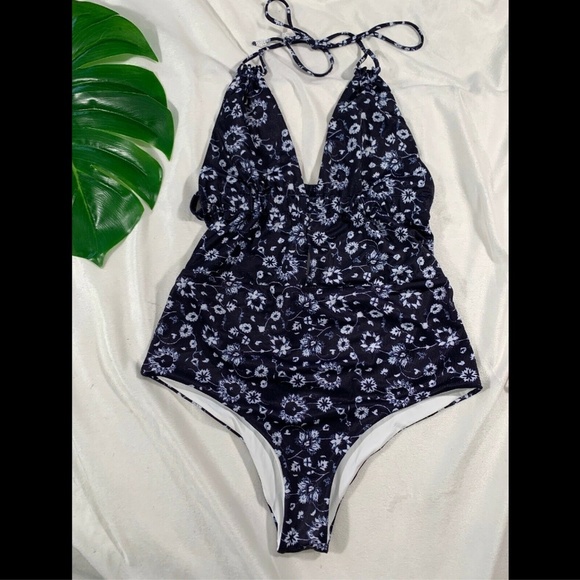 NEW $168 TAVIK Emme Halter One-Piece Swimsuit in Medina‎ Blue [SZ Large ] - Picture 2 of 8